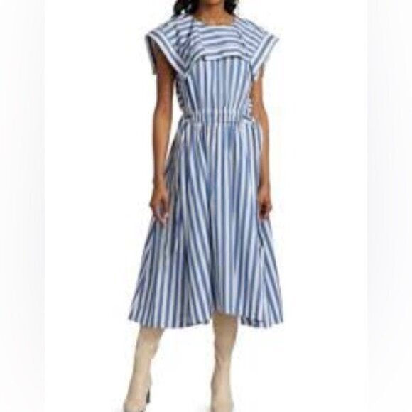 3.1 PHILLIP LIM
Draped Handkerchief Collar Gathered Waist Midi Dress Size 0 - Picture 1 of 12